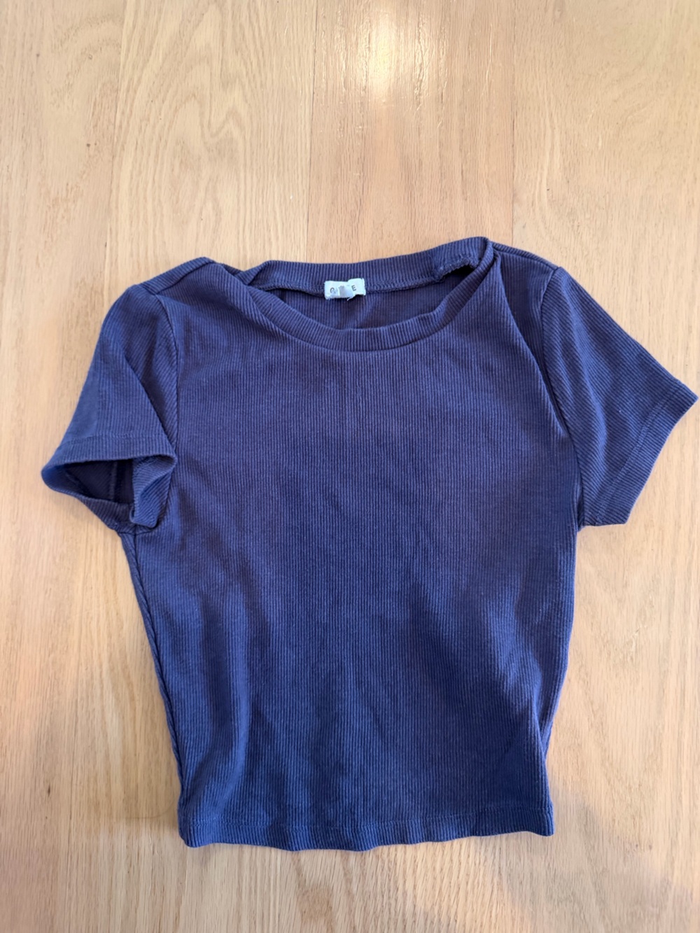Garage Indigo Ribbed Short Sleeve Top